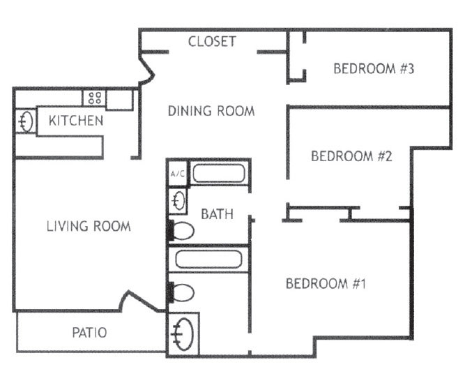 Peachtree Floor Plan 3 Bed 2 Bath Corpus Christi